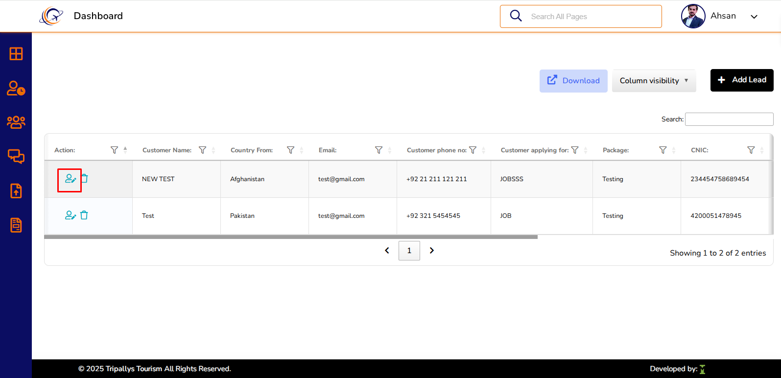 Tourism CRM System
